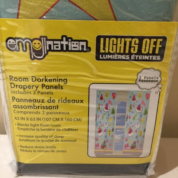 Emojination Stars Room Darkening Drapery Panels Curtains 42 x 63 New in Package - Picture 3 of 9